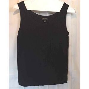 Talbots Women's Tank Top Black Scoop Neck Pullover Cotton Blend S New